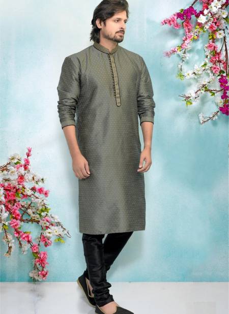 Gray Colour Fancy New Party And Function Wear Traditional Pure Art Banarasi Silk Kurta Pajama Redymade Collection 1032-8387